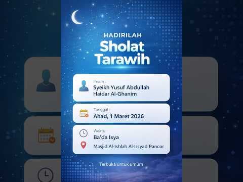 ⭕ [LIVE] SHOLAT TARAWAIH 🎙 SYEIKH YUSUF ABDULLAH AL SAMADI  حفظه الله تعالى