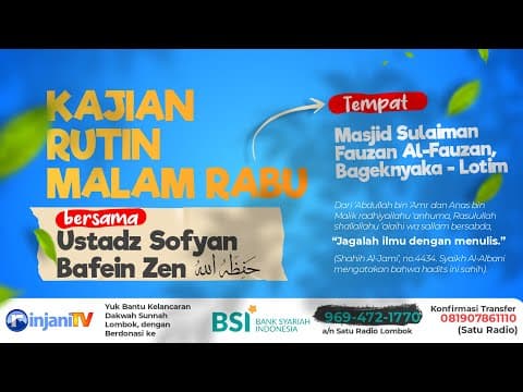 ⭕ [LIVE] KAJIAN RUTIN MALAM RABU - Ustadz Sofyan Bafin Zen حفظه الله تعالى