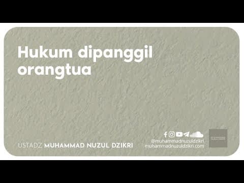 HUKUM DIPANGGIL ORANGTUA (2 menitan)
