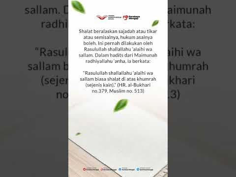 BOLEH NGGAK SIH SHOLAT BERALASKAN DENGAN SAJADAH?