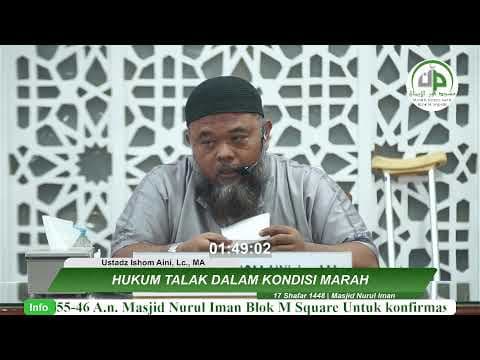 Hukum Talak Dalam Kondisi Marah - Ustadz Ishom Aini, Lc., MA